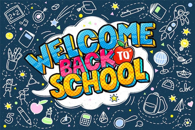 Photo back to school premium vector banner design with colorful school supplies elements