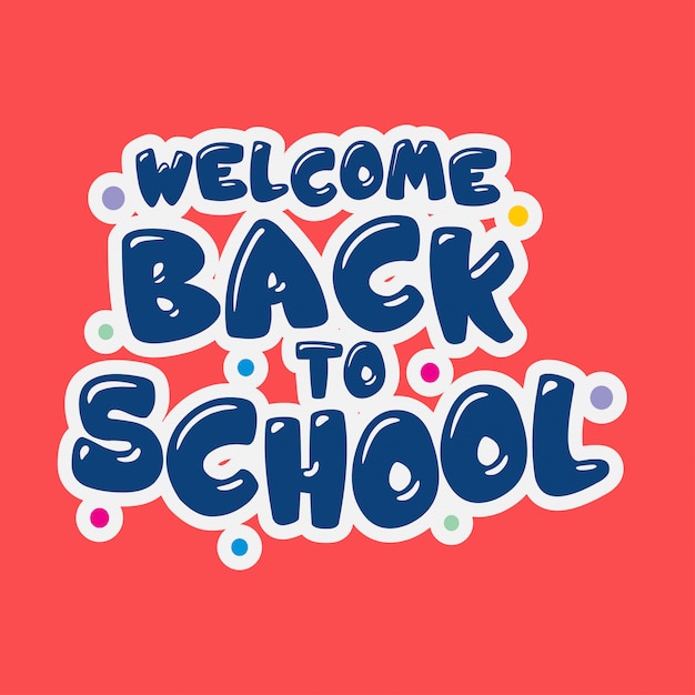 Free vector back to school typography with red background