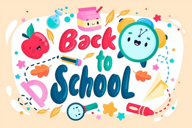 Vector background of back to school with supplies