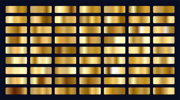 Free vector big set of metallic gold gradients