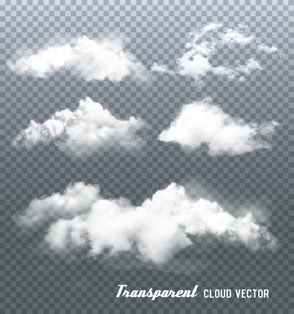 Vector clouds on transparent background.