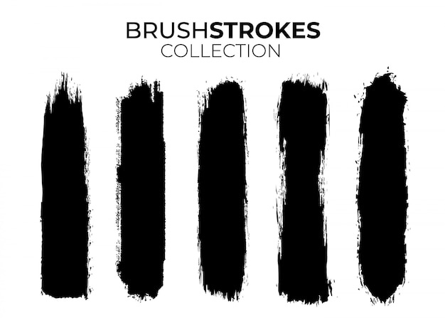 Free vector collection of black brushstrokes
