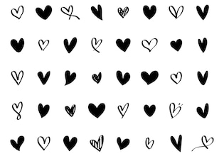 Heart silhouettes