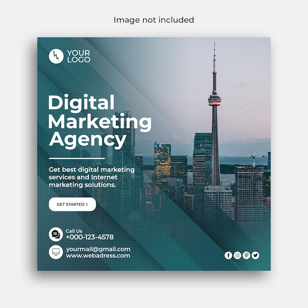 PSD digital marketing business banner or corporate social media banner and instagram post