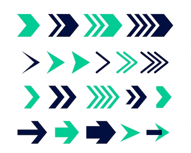 Free vector directional arrow sign or icons set design