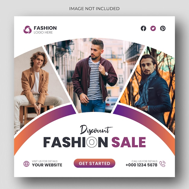 PSD fashion sale social media post and web banner template