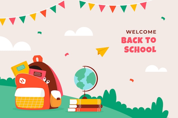 Free vector flat background for back to school season