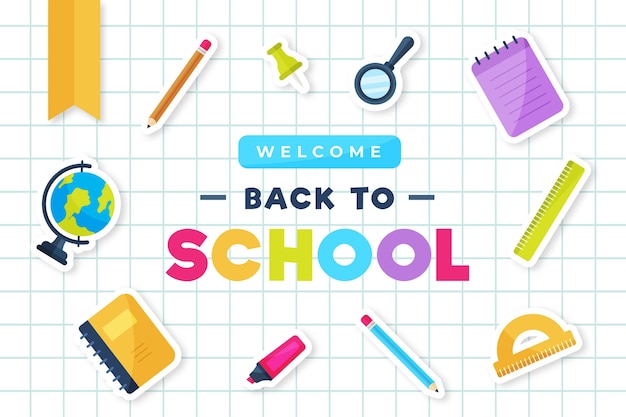 Free vector flat design back to school background