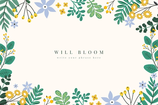 Vector flat floral background