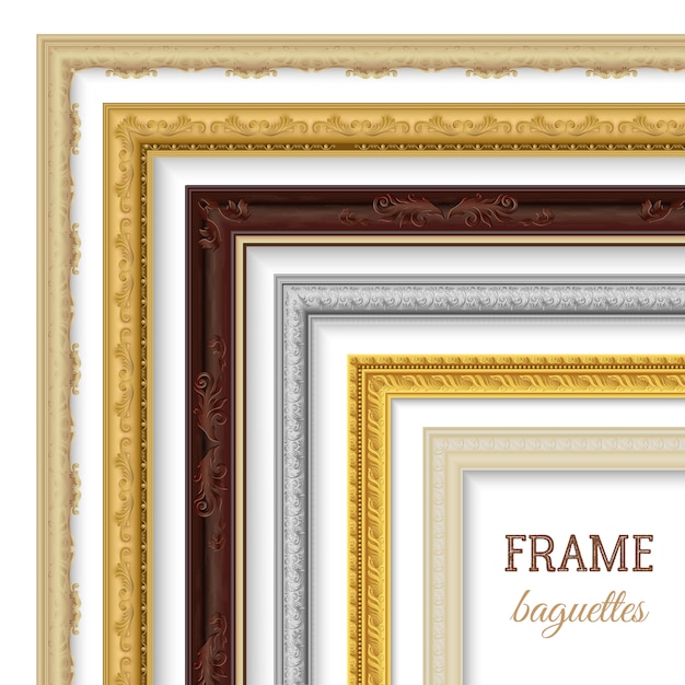Free vector frame baguettes set