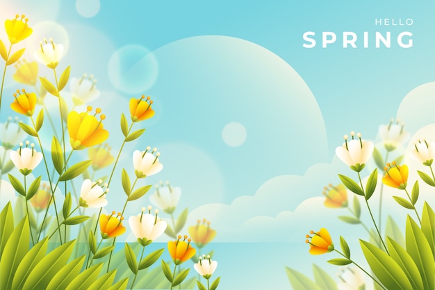 Free vector gradient spring floral background