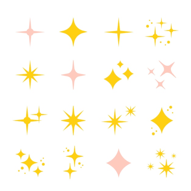 Free vector hand drawn sparkling stars collection