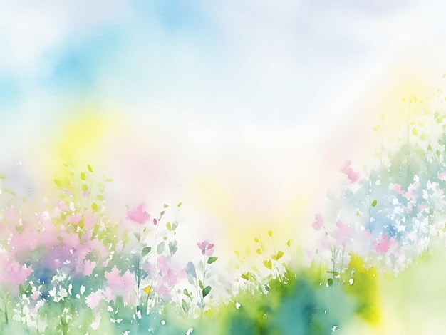 Photo handpainted watercolor nature background ai generated