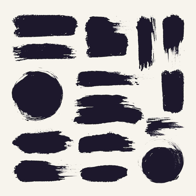 Free vector ink brush stroke collection