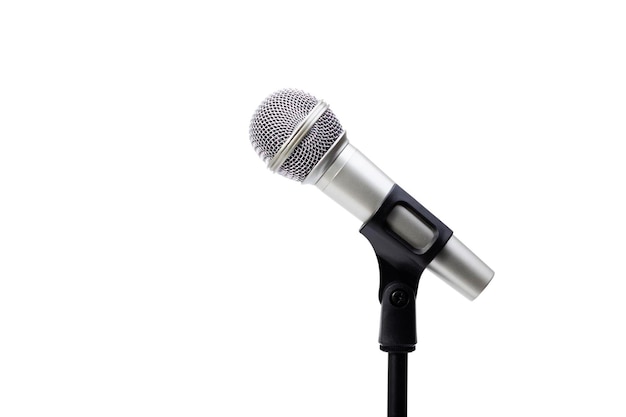 Photo microphone on stand with clipping path