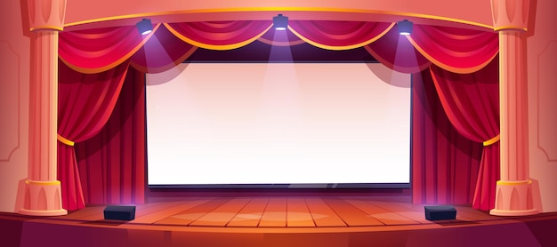 Free vector movie theater stage cinema empty theatre scene