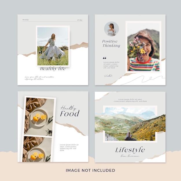 Free PSD nature social media post collection