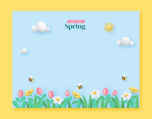 Free vector photocall template for spring celebration