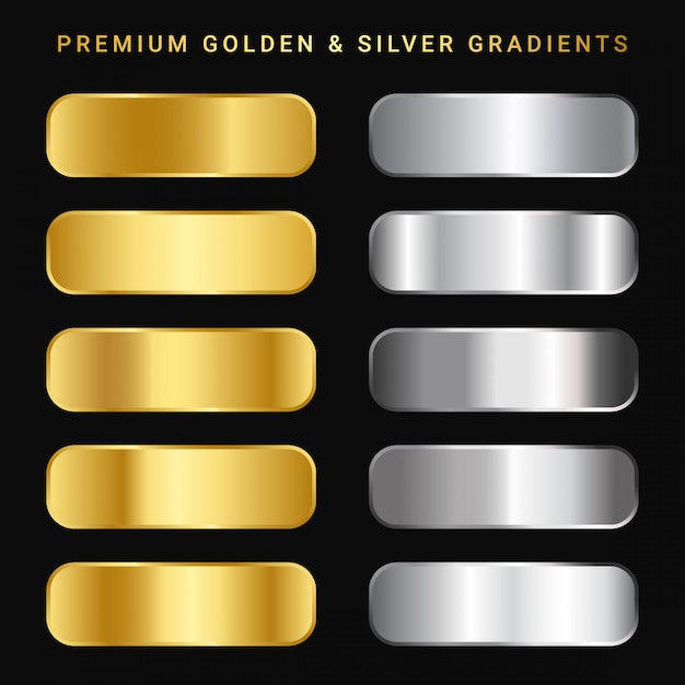 Vector premium golden & sliver gradient pack
