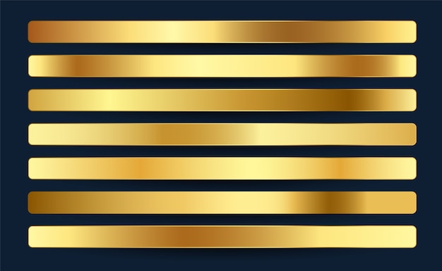 Free vector premium royal golden gradients swatches palette set design