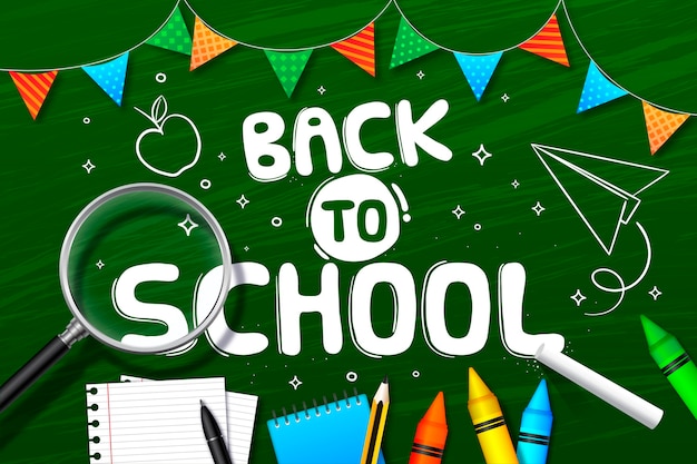 Free vector realistic back to school background