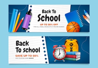 Back to School banners