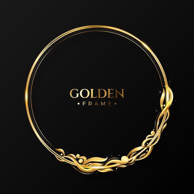 Free vector realistic golden frame template
