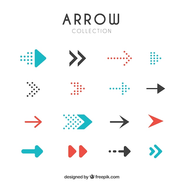 Free vector set of modern arrows