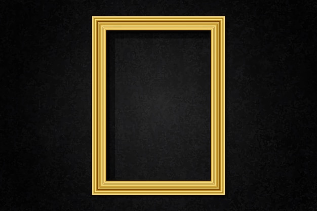 Free vector simple golden frame on the wall