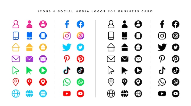Free vector social media logos and icons set