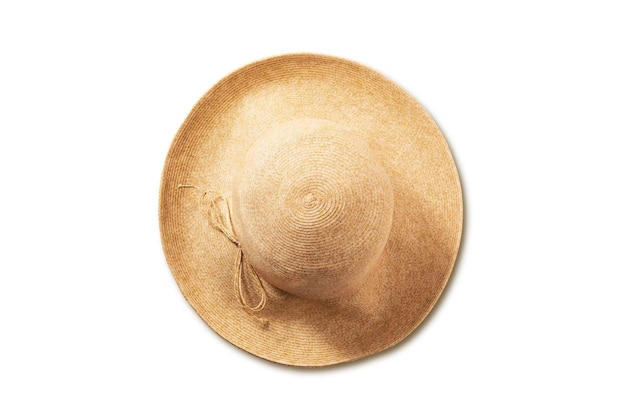 Photo a straw beach sun hat with clipping path