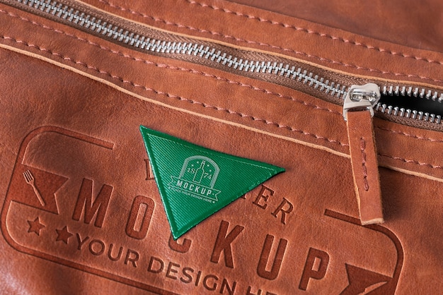 PSD stylish bag with patch mockup