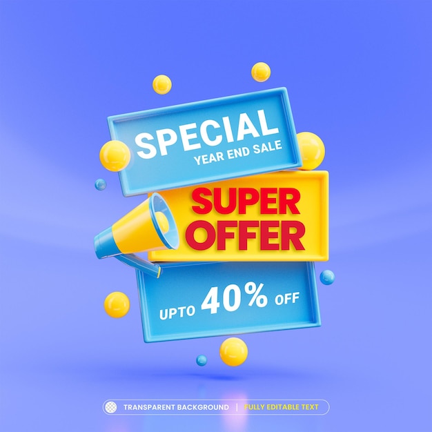 Free PSD super offer creative sale banner design template