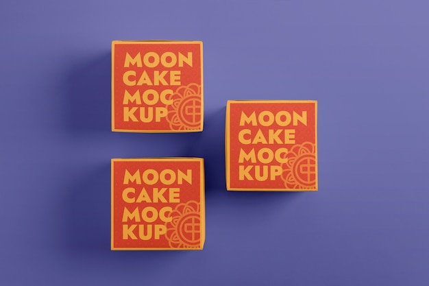 Top view moon cake packaging