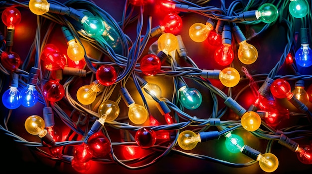 View of christmas tree lights