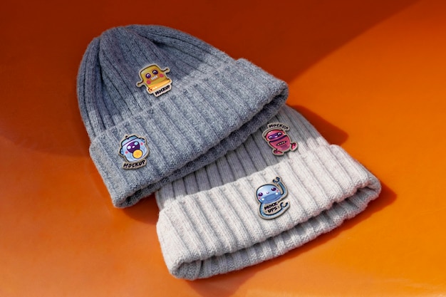 PSD view of pin on beanie