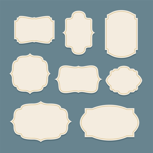 Free vector vintage classic label stickers frame set