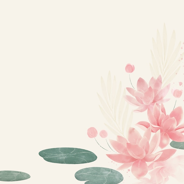 Free vector watercolor asian flowers illustration
