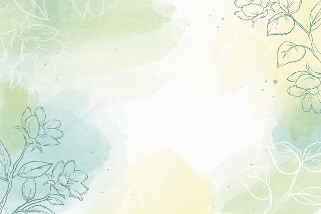 Free vector watercolor wallpaper with hand-drawn elements