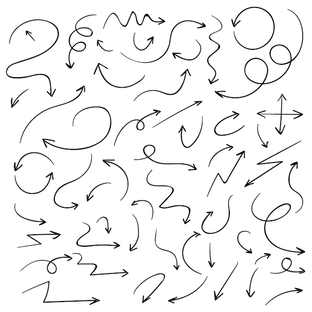 Free vector hand drawn arrow collection